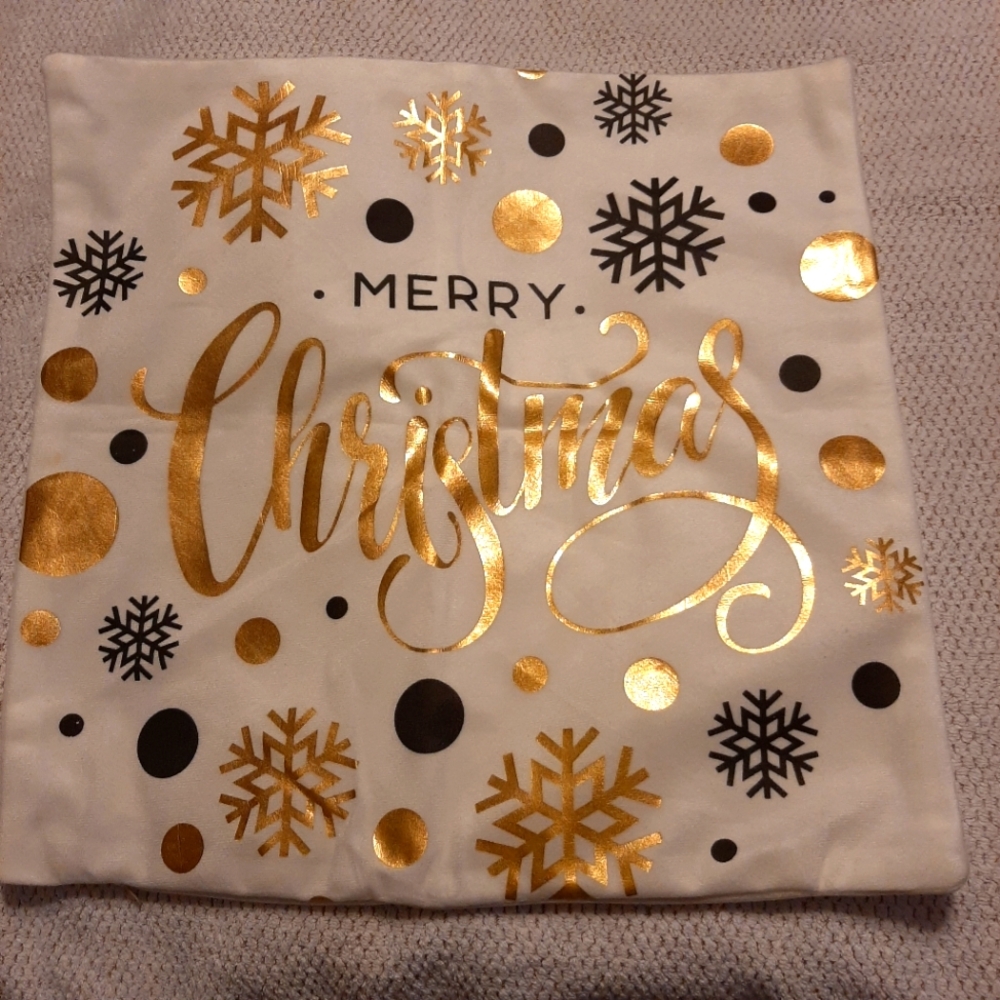 Christmas sgimmer gold Pillow Cover 17 x 17 new